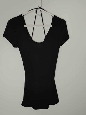 black bodycon top with cris-cross back